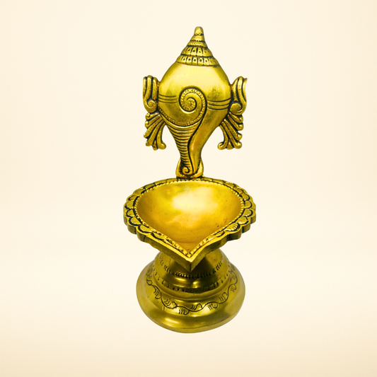 Brass Deepak In Ganesh Design