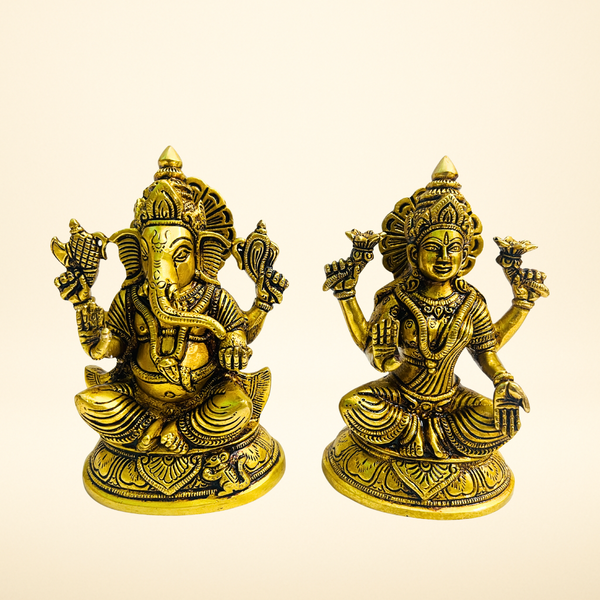 Laxmi ji Ganesh ji Brass