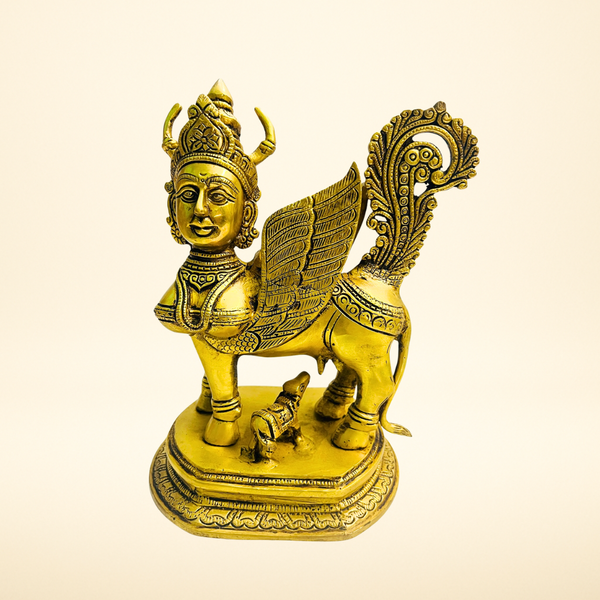 Kaam dhenu brass Statue